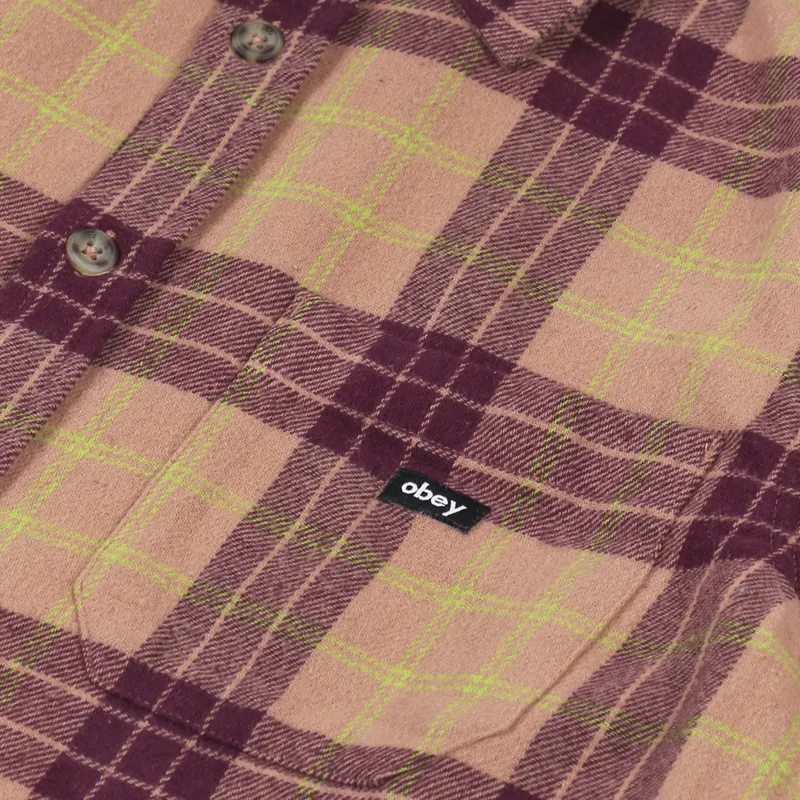 Obey Arnold Woven Shirt Italian Clay Multi-5