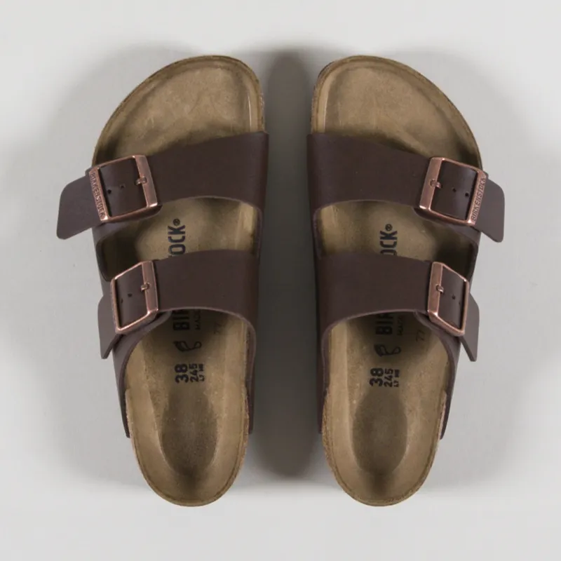 Birkenstock Womens Arizona Birko-Flor Sandals Dark Brown-1