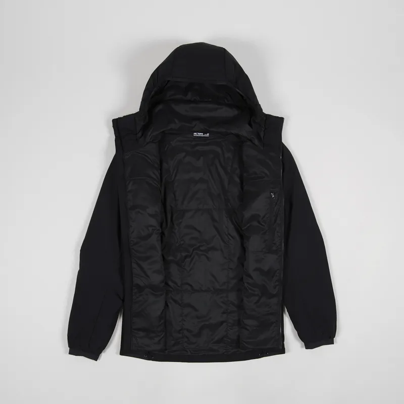 Arc'teryx Atom LT Water Repellent Insulated Down Hoody Black Grey Logo
