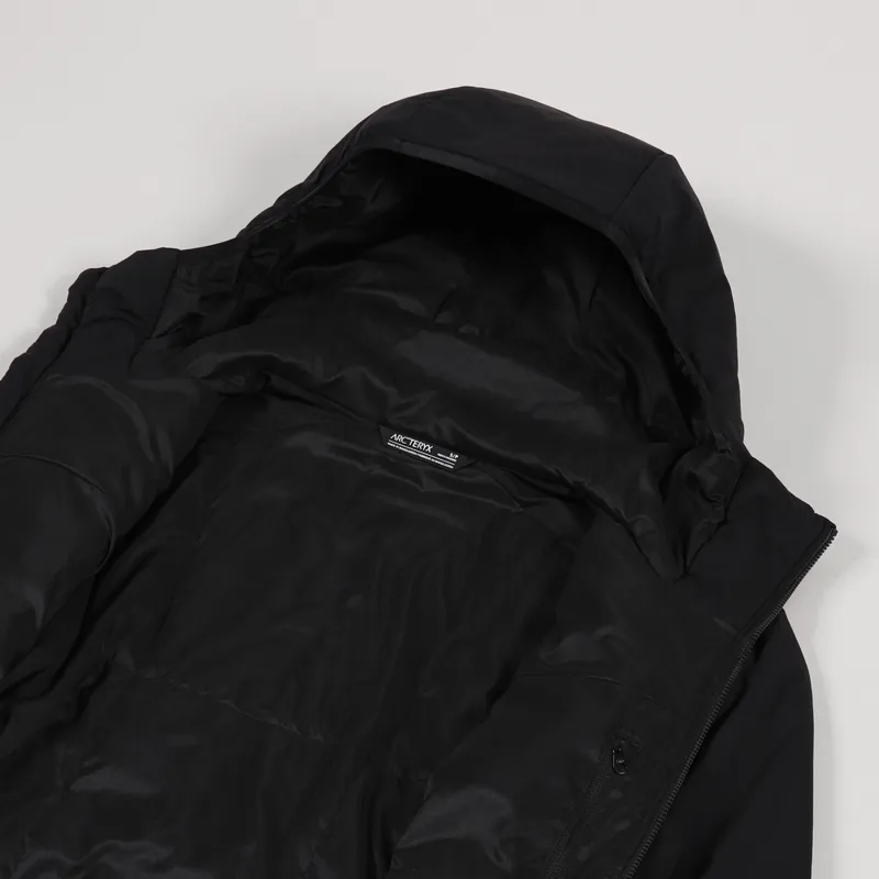Arc'teryx Atom LT Water Repellent Insulated Down Hoody Black Grey Logo-4
