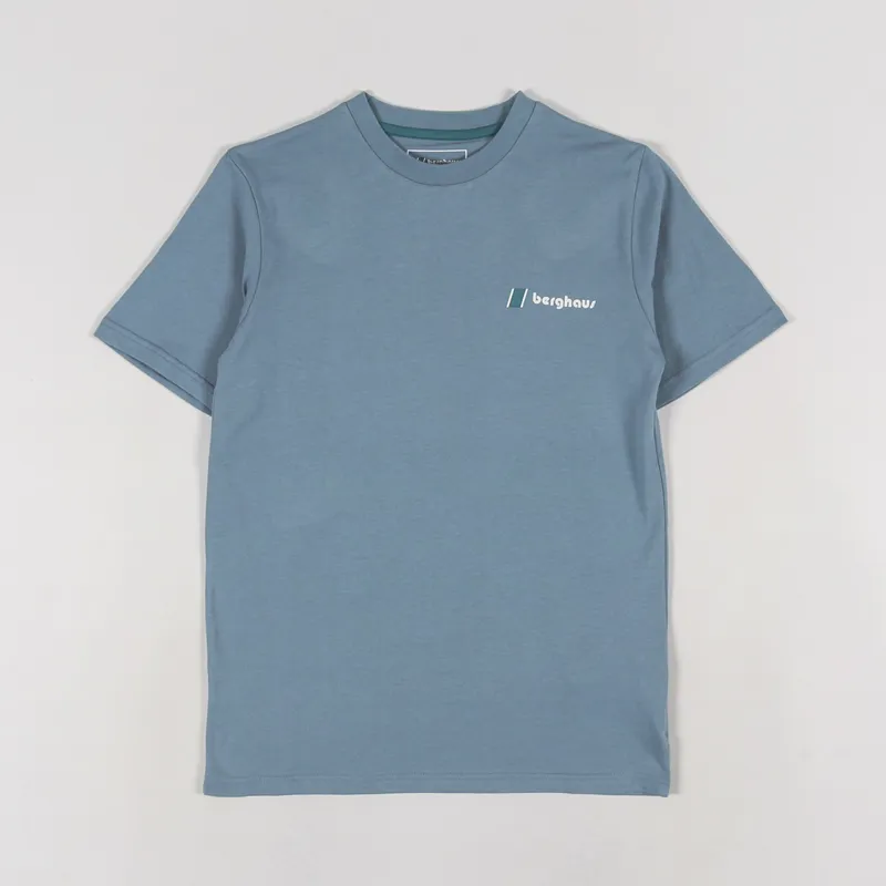 Berghaus Mens Short Sleeve Aztec Block T Shirt Blue Mirage