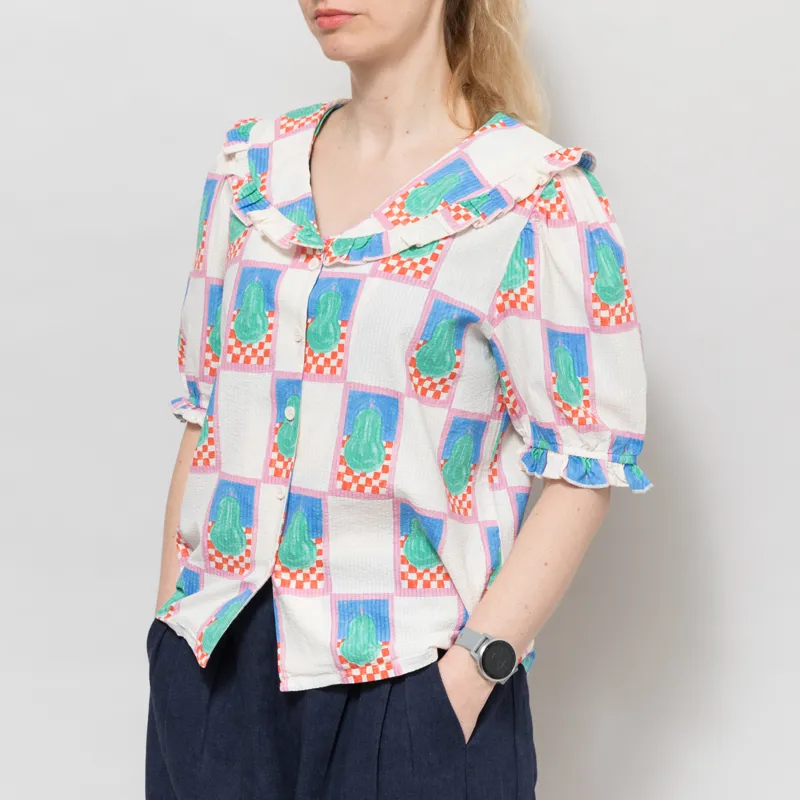 Bobo Choses Womens Simple Pear Pattern Collar Shirt Multi-1