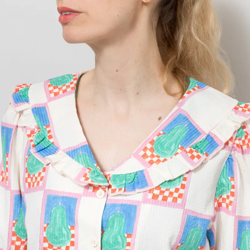 Bobo Choses Womens Simple Pear Pattern Collar Shirt Multi-3