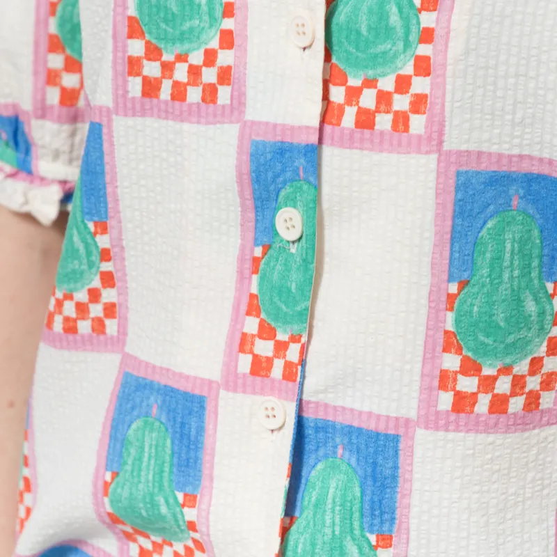 Bobo Choses Womens Simple Pear Pattern Collar Shirt Multi-5