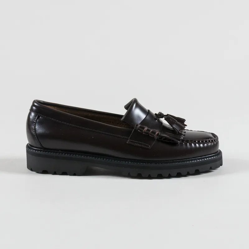 GH Bass Weejuns Layton II Kiltie Lug Loafers Chocolate Leather-2