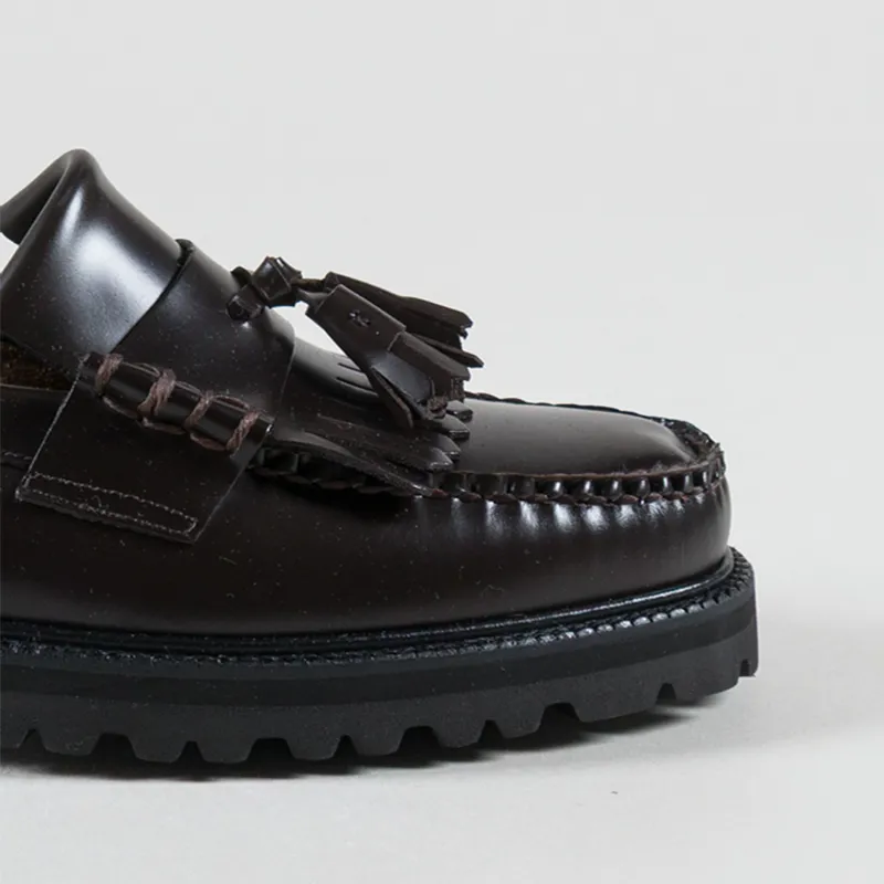 GH Bass Weejuns Layton II Kiltie Lug Loafers Chocolate Leather-5