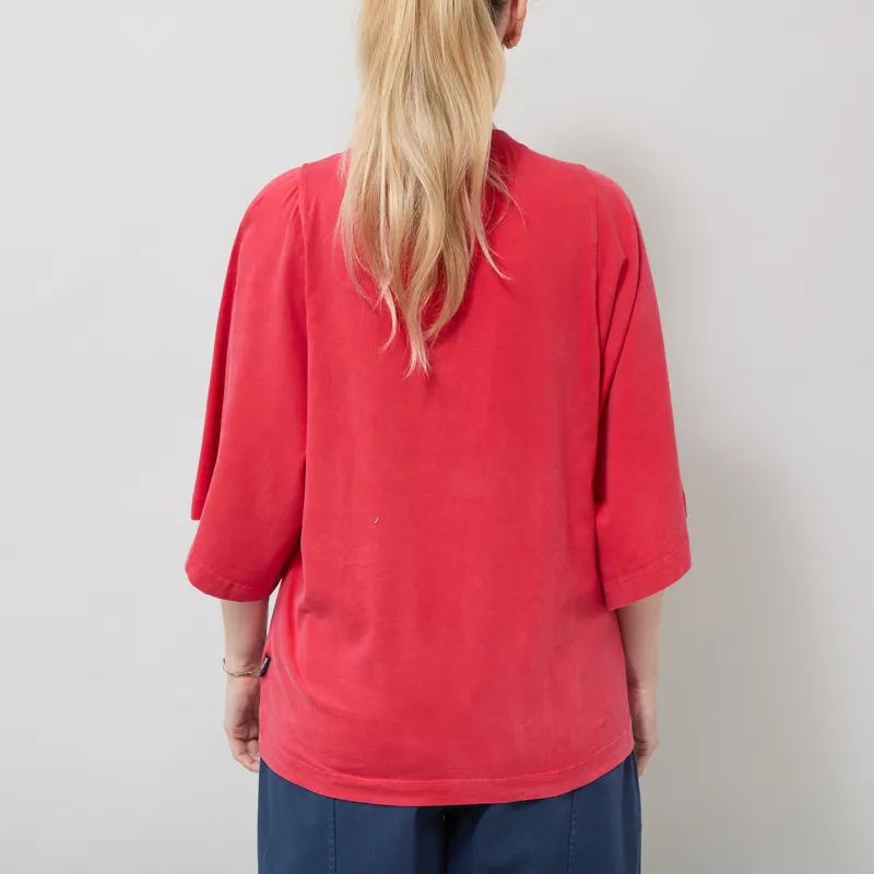Bobo Choses Womens Monster Mug Embroidered Relaxed T Shirt Red-2