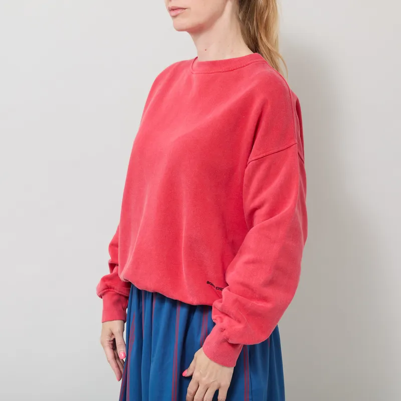 Bobo Choses Womens Hidden Monster Relaxed Sweatshirt Red-1