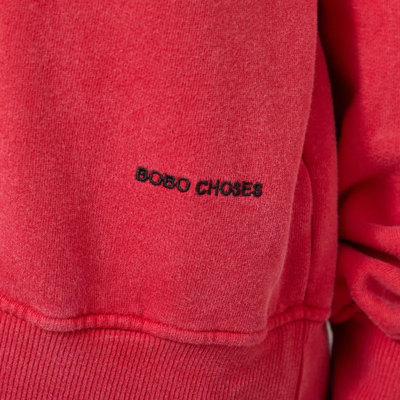 Bobo Choses Womens Hidden Monster Relaxed Sweatshirt Red-5