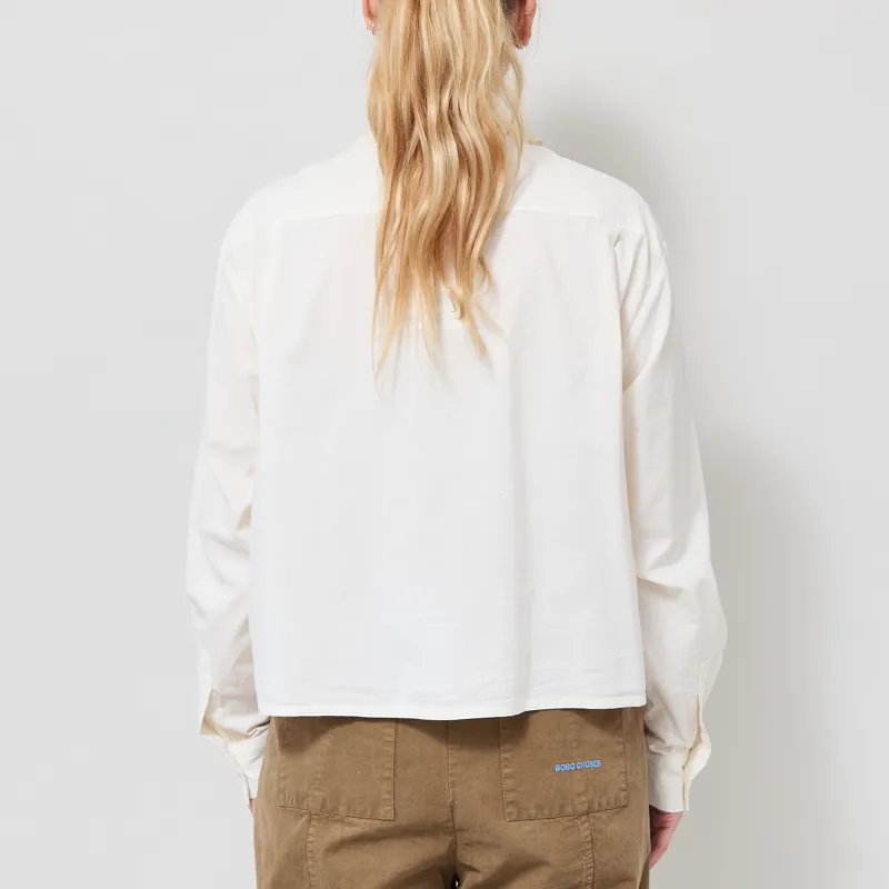 Bobo Choses Womens Lace Ending Poplin Shirt Off White-2