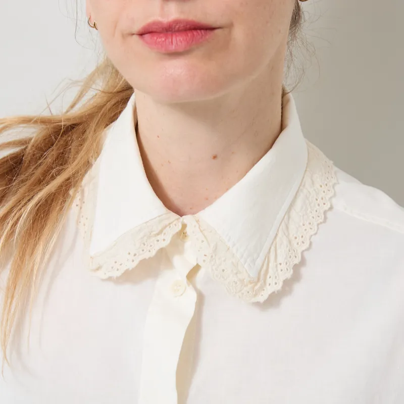 Bobo Choses Womens Lace Ending Poplin Shirt Off White-3