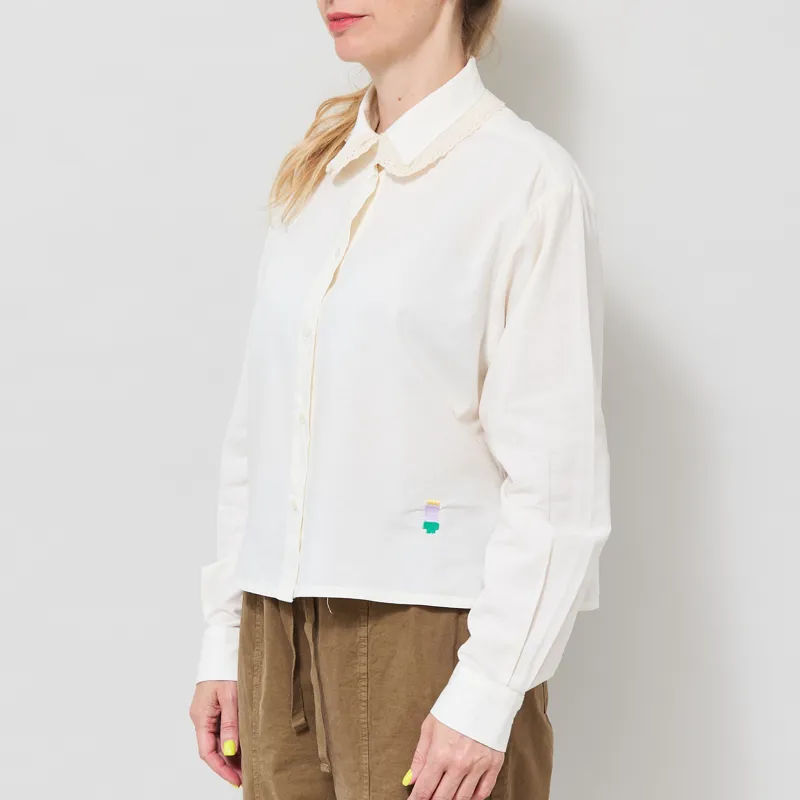 Bobo Choses Womens Lace Ending Poplin Shirt Off White-1