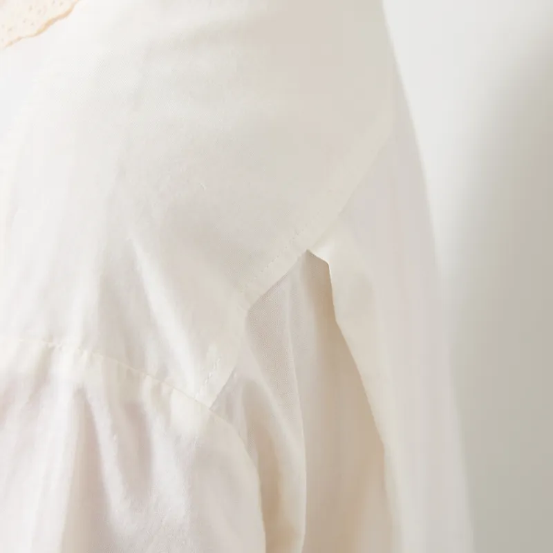 Bobo Choses Womens Lace Ending Poplin Shirt Off White-6