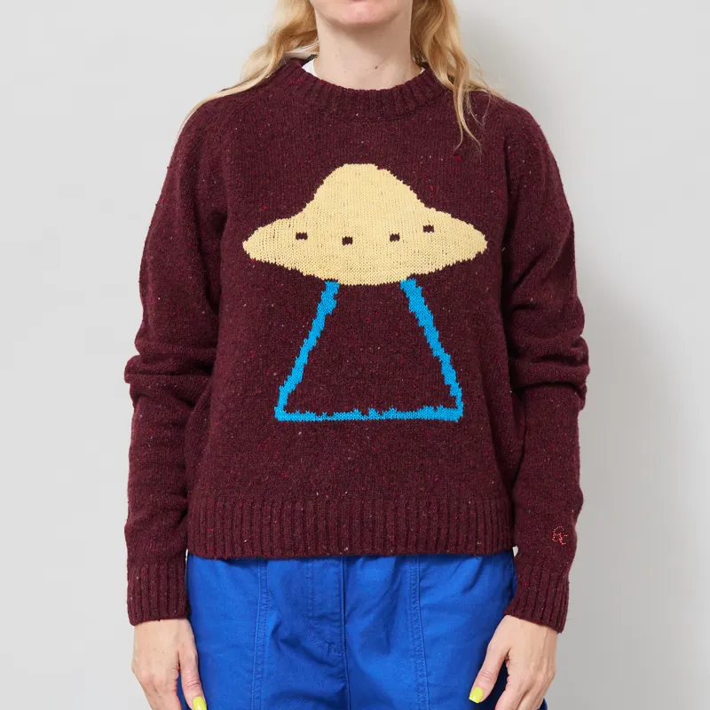 Bobo Choses Womens Pixel Abduction Jumper Burgundy