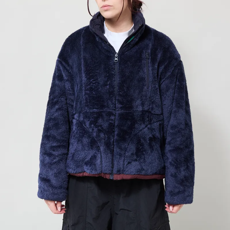 Bobo Choses Womens Reversible Nylon Cozy Sherpa Jacket Dark Brown-1