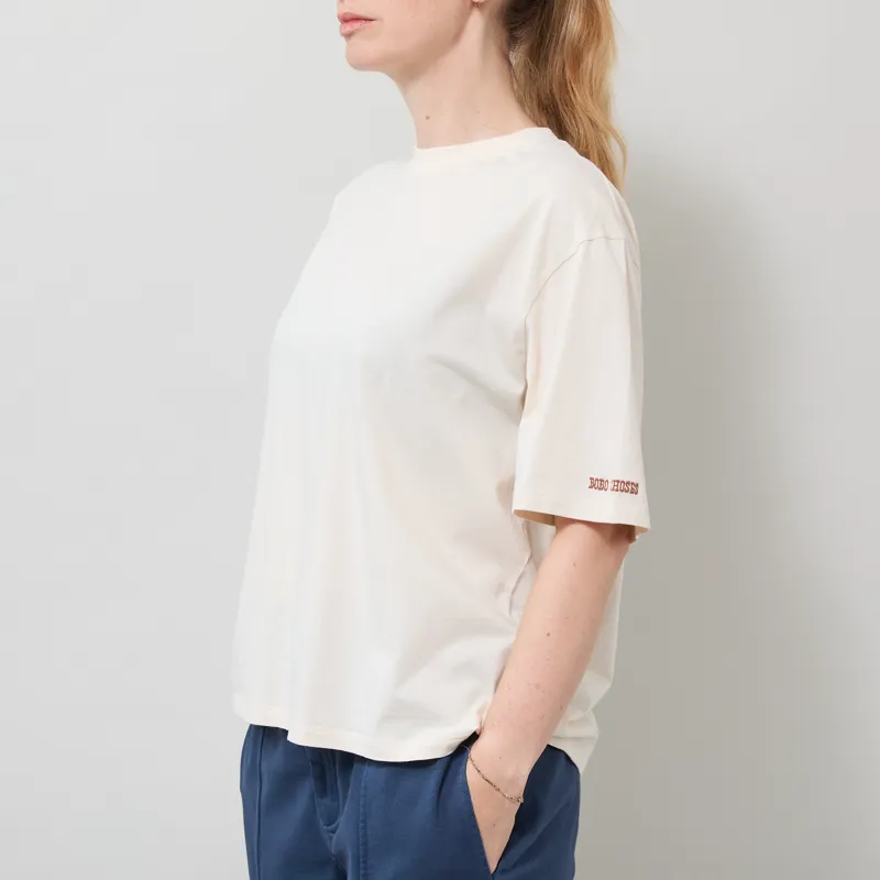 Bobo Choses Womens Dark Flower Print Relaxed T Shirt Off White-1