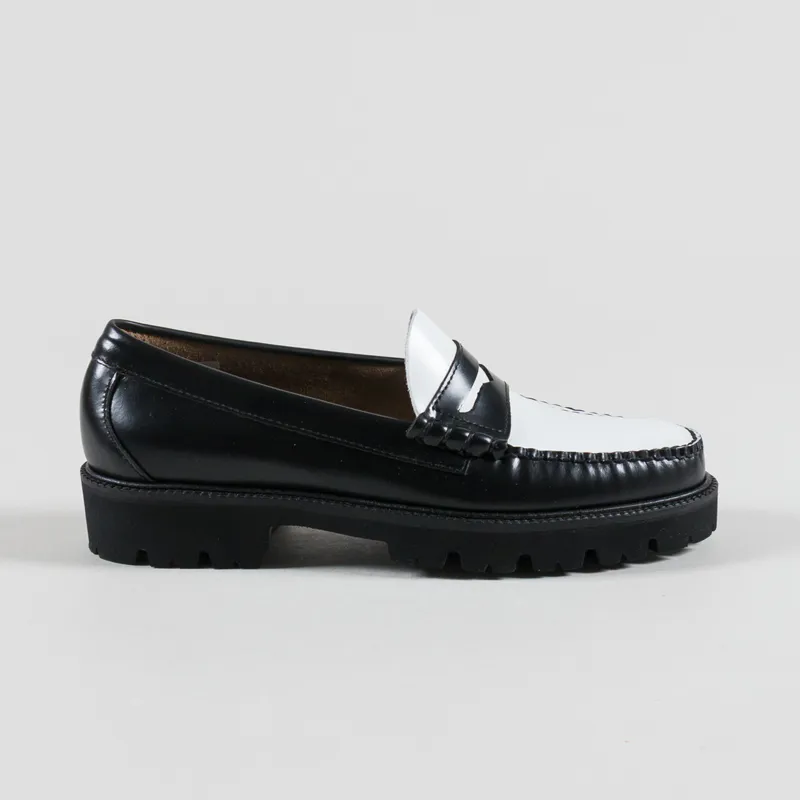 GH Bass Weejuns 90s Larson Penny Loafer Black White Leather-2