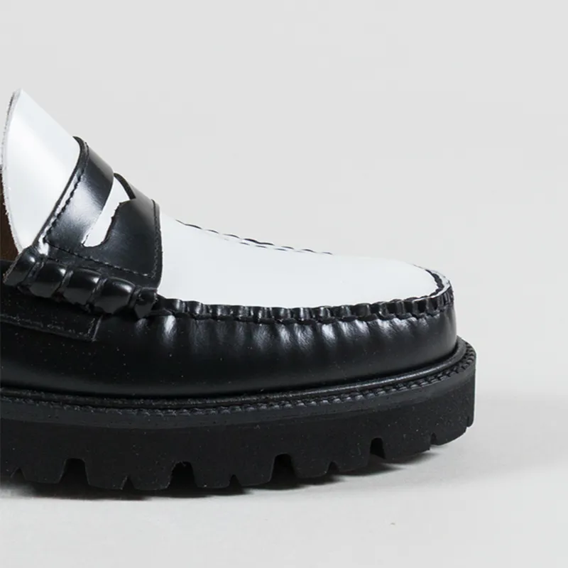 GH Bass Weejuns 90s Larson Penny Loafer Black White Leather-5