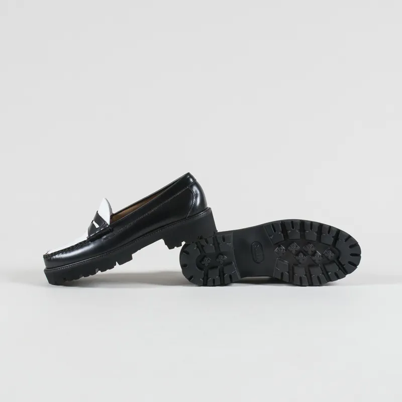 GH Bass Weejuns 90s Larson Penny Loafer Black White Leather-3