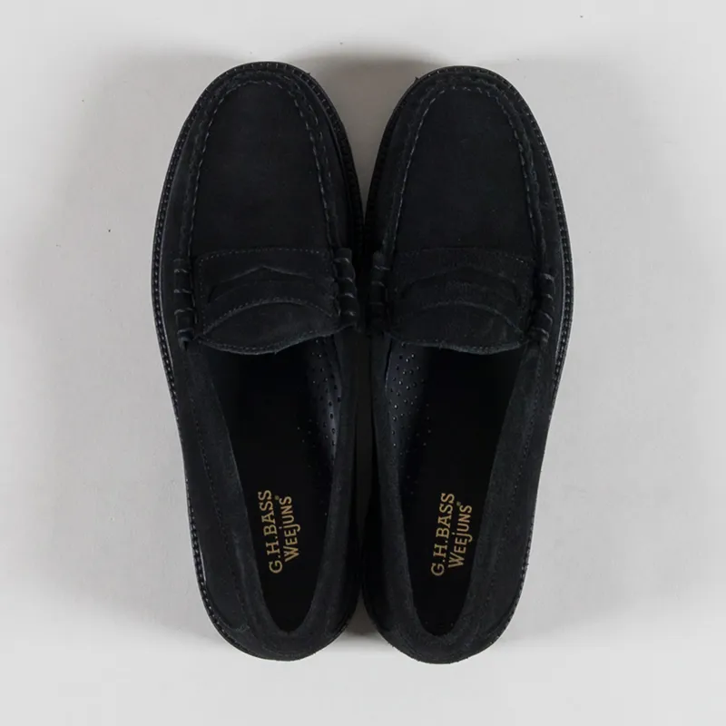 GH Bass Weejuns 90s Larson Penny Loafer Black Suede-6
