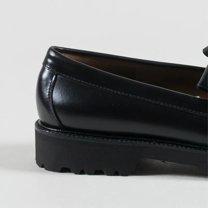 GH Bass Weejuns Layton II Kiltie Lug Loafers Black Leather-4