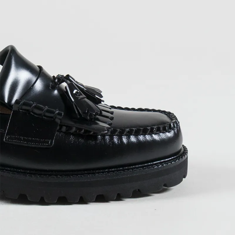 GH Bass Weejuns Layton II Kiltie Lug Loafers Black Leather-5