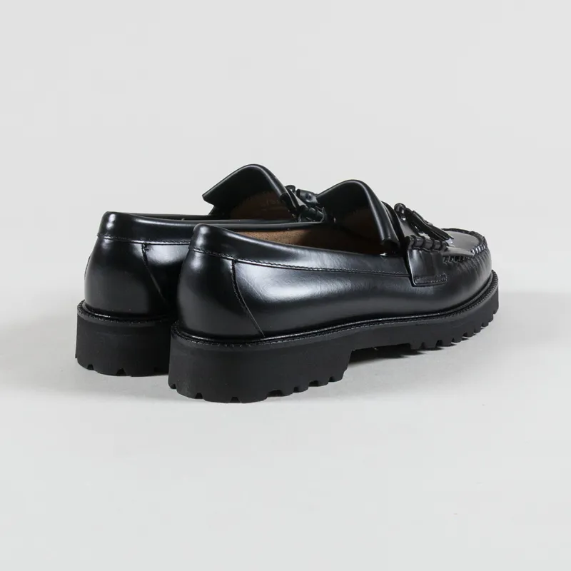 GH Bass Weejuns Layton II Kiltie Lug Loafers Black Leather-1