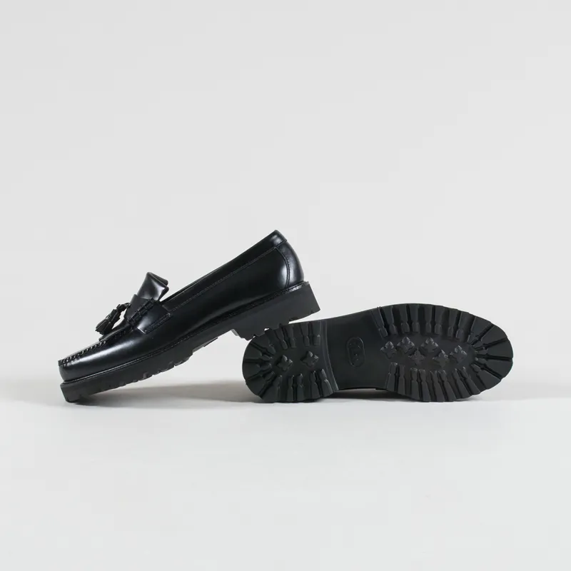 GH Bass Weejuns Layton II Kiltie Lug Loafers Black Leather-3