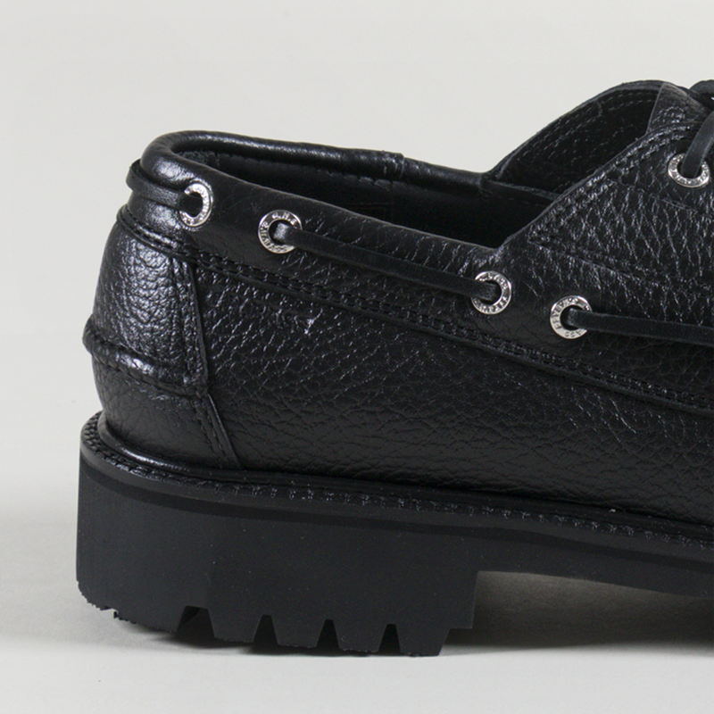 GH Bass Ranger Camp Moc Shoes Black Textured Leather-4