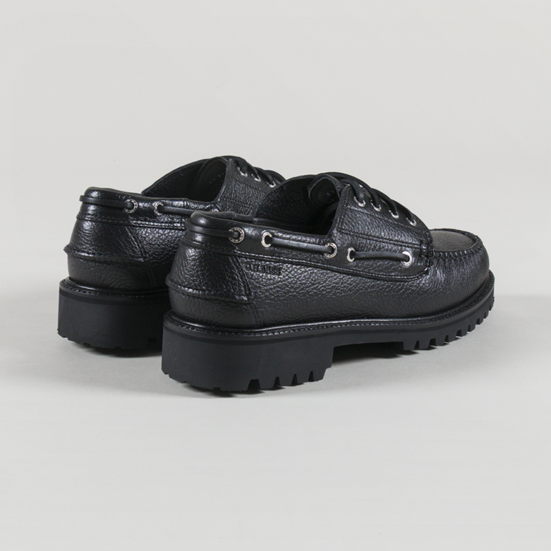GH Bass Ranger Camp Moc Shoes Black Textured Leather-1