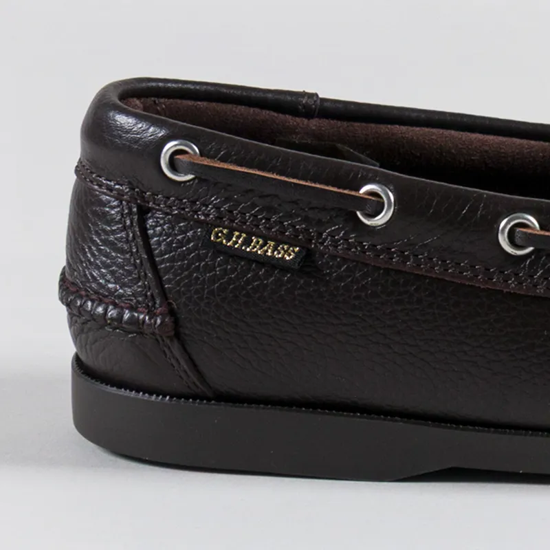 GH Bass Jetty II 2 Eye Boat Shoes Dark Brown Tumbled Leather-4