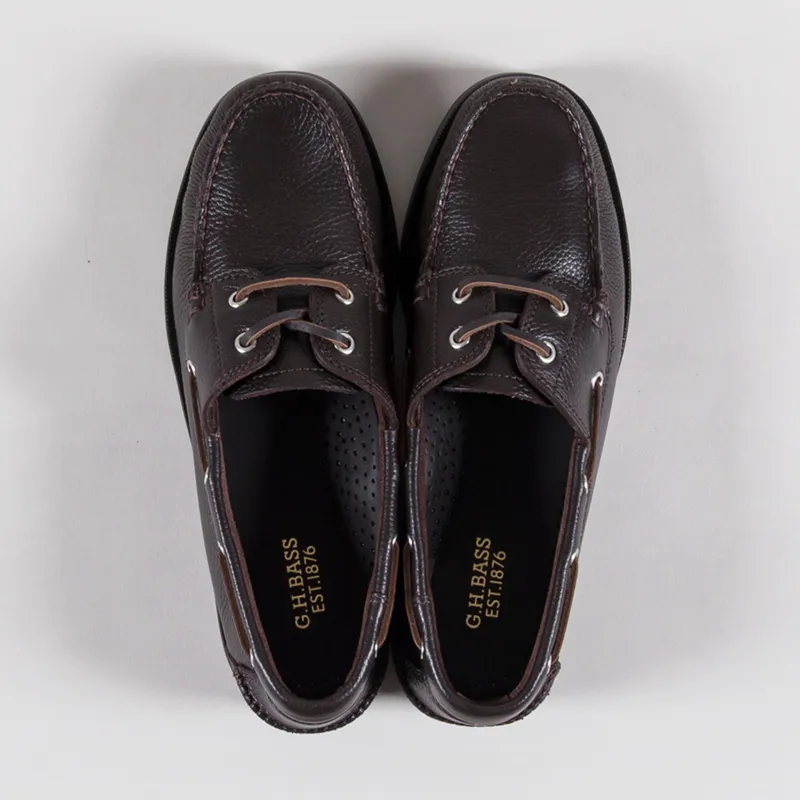 GH Bass Jetty II 2 Eye Boat Shoes Dark Brown Tumbled Leather-6