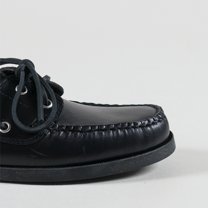 GH Bass Jetty II 2 Eye Boat Shoes Black Leather-5