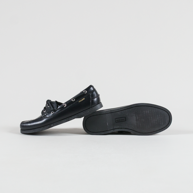 GH Bass Jetty II 2 Eye Boat Shoes Black Leather-3