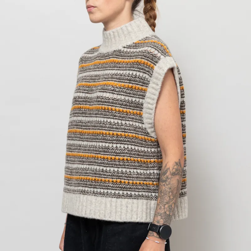 Basic Apparel Womens Sally Vest Light Grey Carafe Buckskin-1