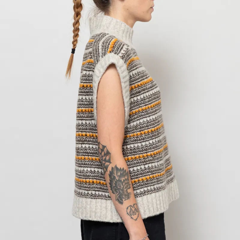 Basic Apparel Womens Sally Vest Light Grey Carafe Buckskin-4