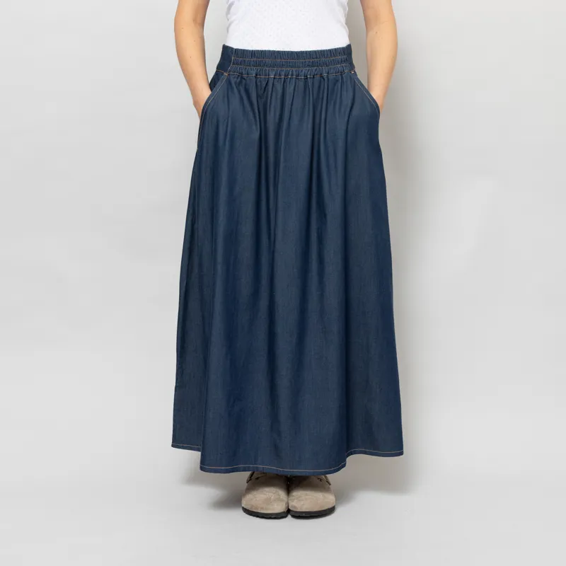 Basic Apparel Womens Bine Long Skirt Blue