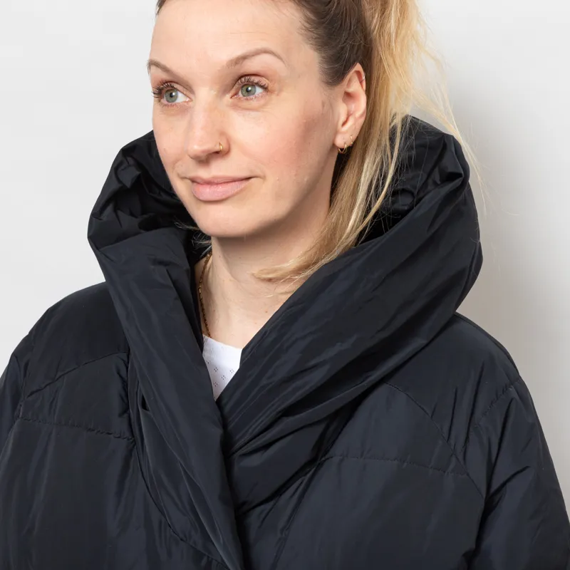 Basic Apparel Womens Tenna Shawl Collar Puffer Coat Black