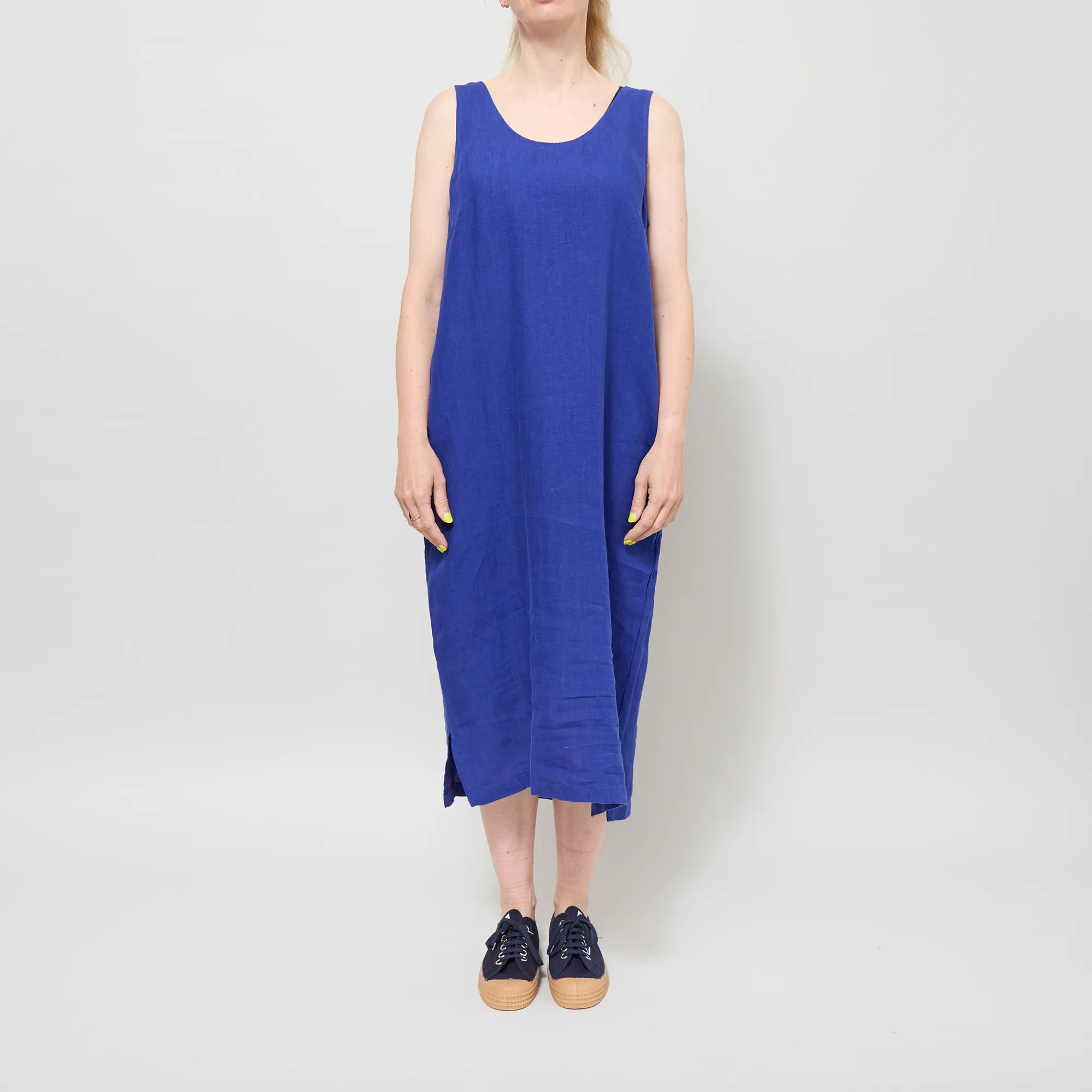 lf markey basic linen shift dress L.F.Markey Basic Linen Shift Dress - Cobalt