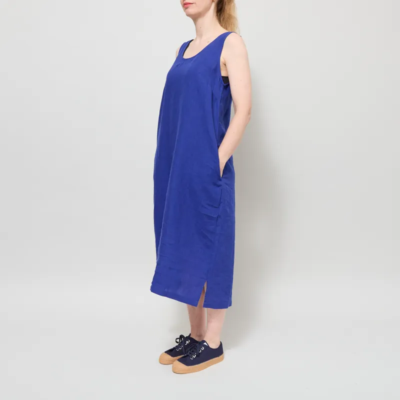 L.F. Markey Womens Basic Linen Shift Dress Cobalt-2