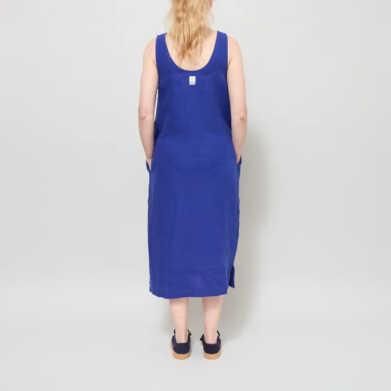 L.F. Markey Womens Basic Linen Shift Dress Cobalt-3