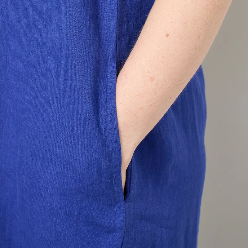 L.F. Markey Womens Basic Linen Shift Dress Cobalt-5