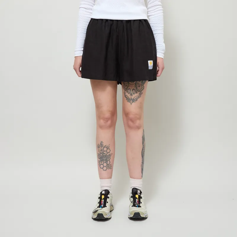 L.F. Markey Womens Basic Linen Shorts Black