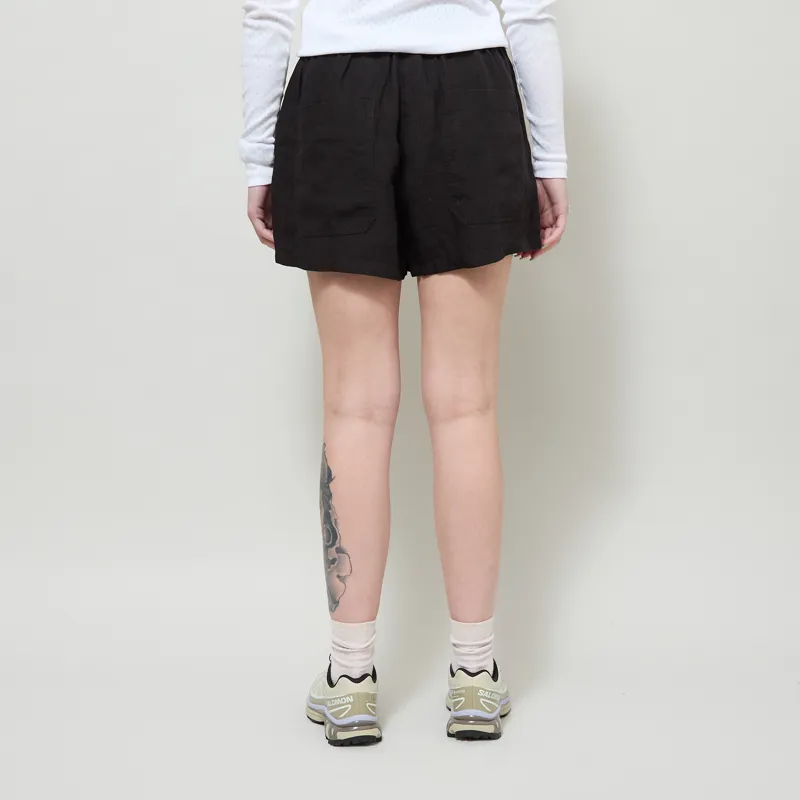 L.F. Markey Womens Basic Linen Shorts Black-2