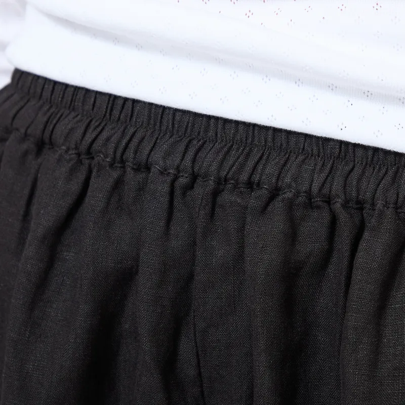 L.F. Markey Womens Basic Linen Shorts Black-3