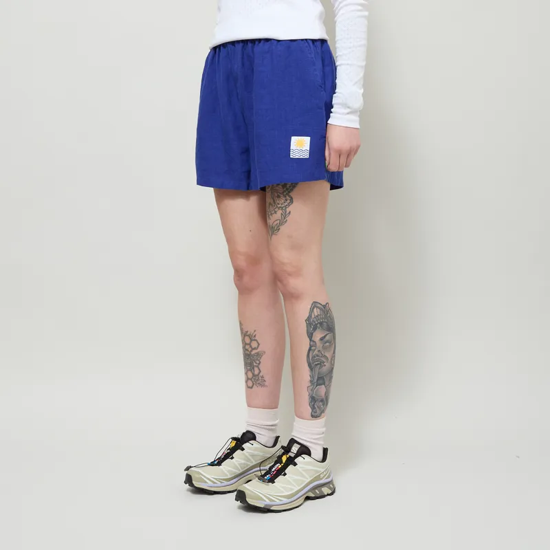 L.F. Markey Womens Basic Linen Shorts Cobalt-1