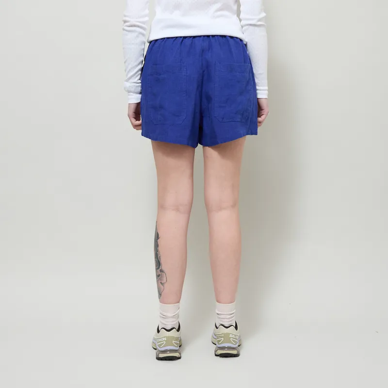 L.F. Markey Womens Basic Linen Shorts Cobalt-2