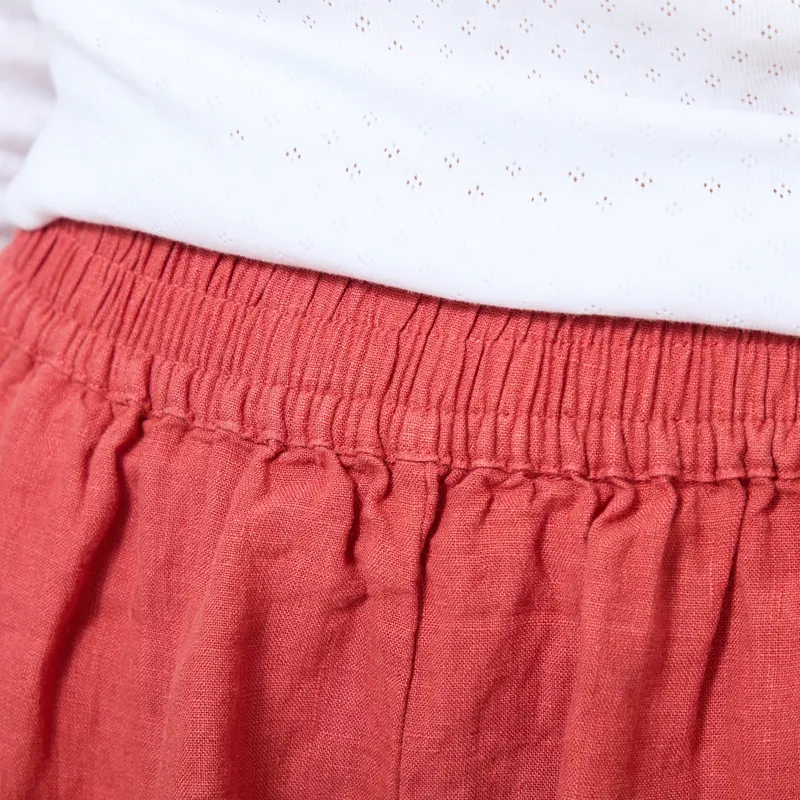 L.F. Markey Womens Basic Linen Shorts Paprika-3