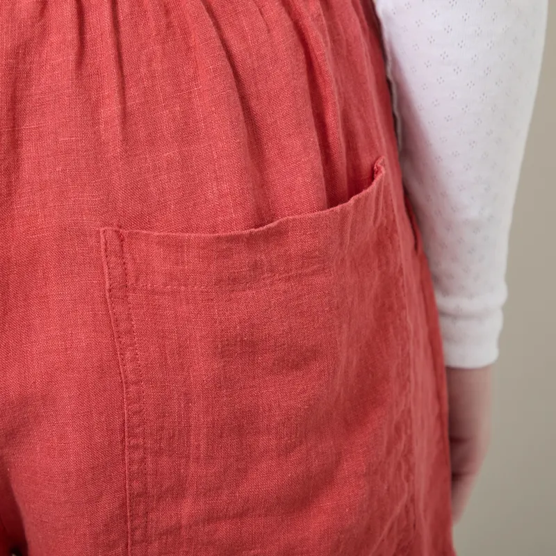 L.F. Markey Womens Basic Linen Shorts Paprika-7