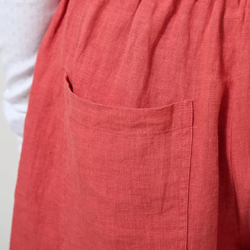 L.F. Markey Womens Basic Linen Shorts Paprika-5